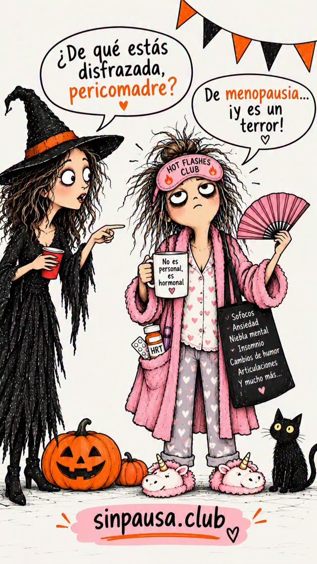 🎃 ¿De qué vienes disfrazada este Halloween? — De menopausia. 👻

Feliz Día Mundial de la Menopausia a todas mis pericomadres: las que duermen con el abanico al lado, las que lloran con los comerciales y las que ya no saben si es calor o son los bochornos. 😅

La menopausia no es el fin de nada — es una etapa que se vive mejor informada y acompañada. Aquí hablamos de eso sin tabú: perimenopausia, síntomas, salud y humor. Mucho humor.

¿Te identificas? Sígueme y mándale esto a tu amiga que anda en las mismas. 💛

#DiaMundialDeLaMenopausia #Menopausia #Perimenopausia #MenopausiaSinTabu #Mujeres40ymas